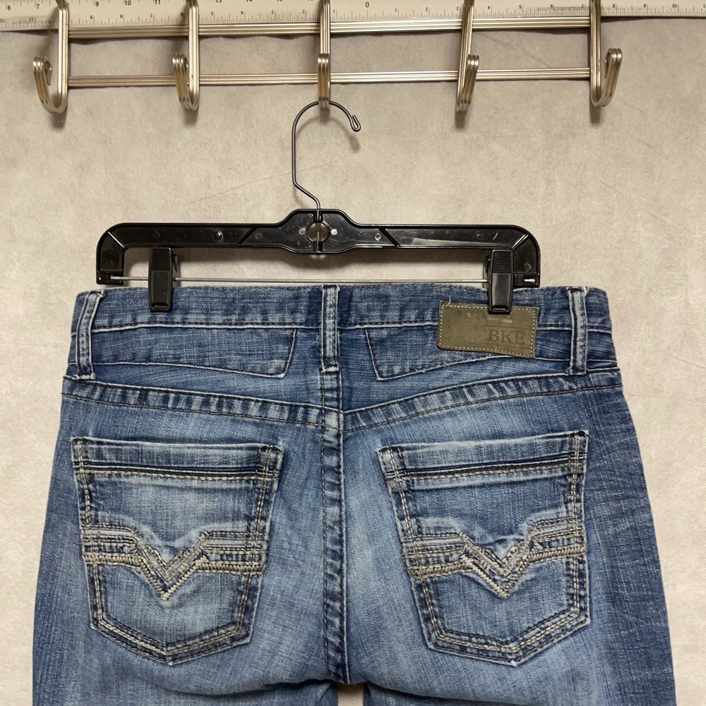 BKE Jeans Men 34x31 Buckle Denim Distressed Derek Straight Cowboy Whisker 31S - Picture 8 of 12